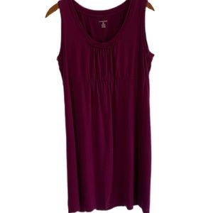 Lands’ End S/P Plum/Wine Sleeveless Empire Waist Dress